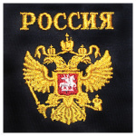 Футболка с вышивкой на груди Россия (герб) черная