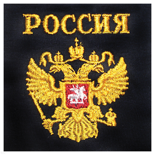 Футболка с вышивкой на груди Россия (герб) черная