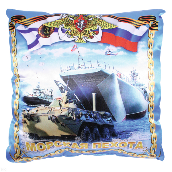Подушка шелковая (32x32 см) Морская пехота