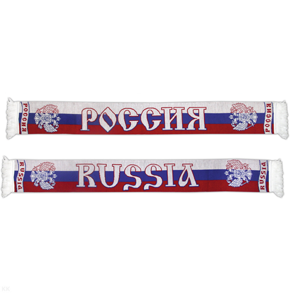 Шарф сувенирный п/ш Россия-Russia