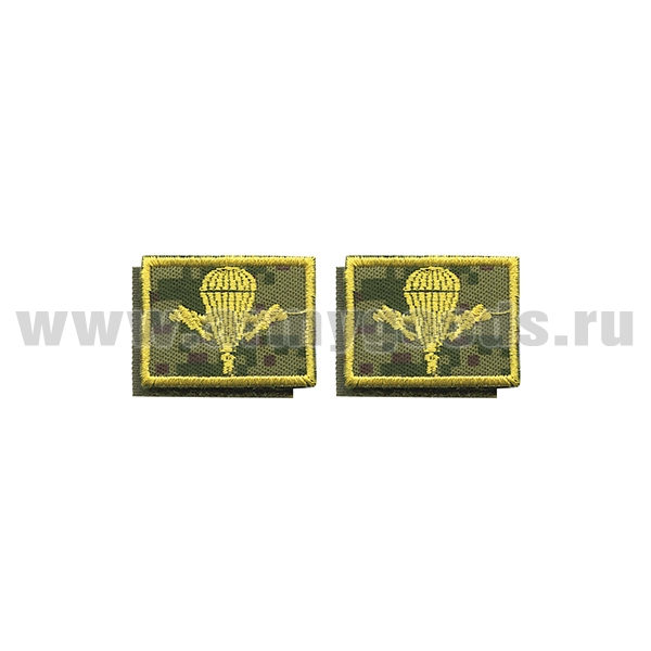 Нашивки вышит. ВДВ (нов/обр, желт.) петличные эмблемы на липучке (фон - "русская цифра")