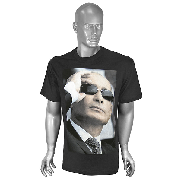 Футболка с рис краской Путин В.В (черная)