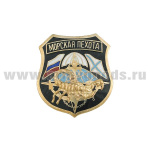 Значок мет. Морская пехота (щит черный с накладным скорпионом) гор.эм.