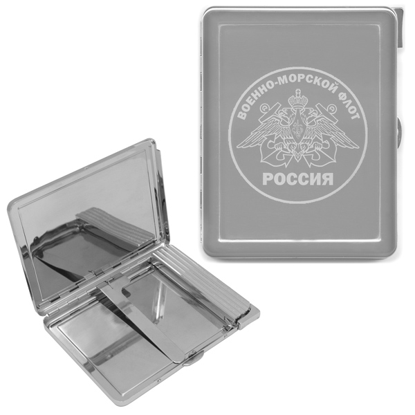 Портсигар с лазерной гравировкой ВМФ