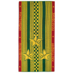 Пол-це махровое Настоящий полковник (зелено-желто-красное) 75х150 см