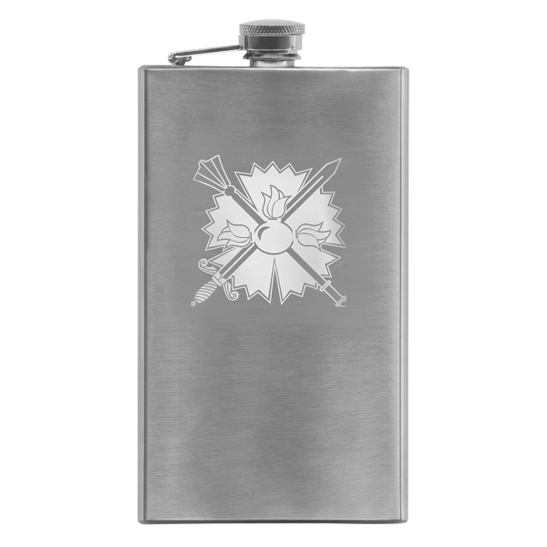 Фляга нерж/ст с лазерной гравировкой ГРУ (8, 9 или 10 OZ;  240, 270 или 300 мл)