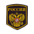 Шеврон пластизолевый Россия (5-уг. с гербом) черн.