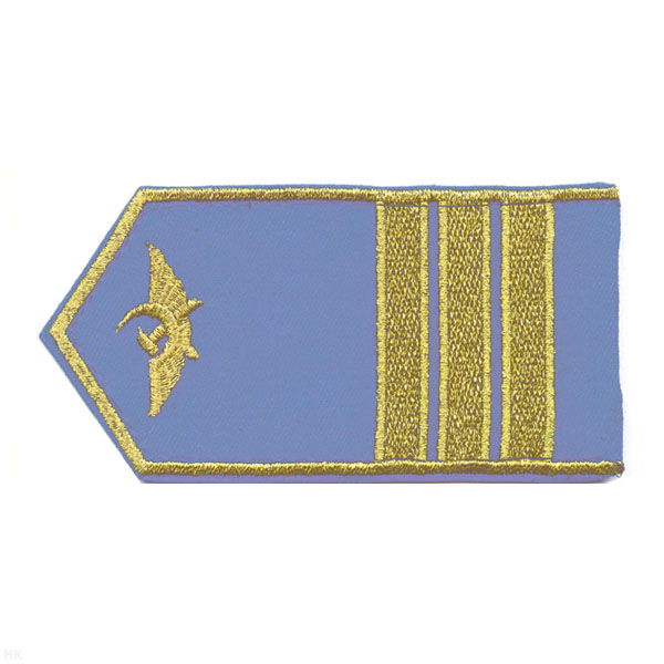 Погоны гражд. авиации, вышит. металлиз. нитью, голуб. (3 узк. лычки)