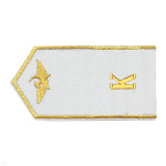 Погоны гражд. авиации, вышит. металлиз. нитью, белые. "К" (5-тиугол.)