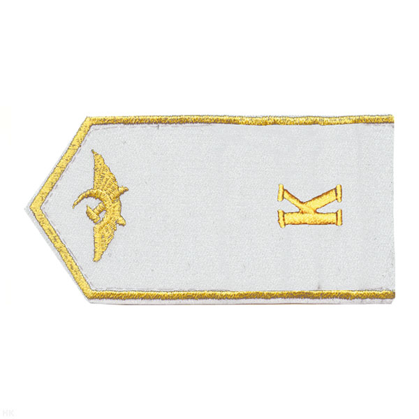 Погоны гражд. авиации, вышит. металлиз. нитью, белые. "К" (5-тиугол.)