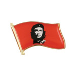 Значок мет. Флажок красный с Че Геварой (смола, на пимсе)