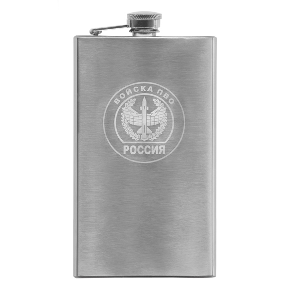 Фляга нерж/ст с лазерной гравировкой Войска ПВО (8, 9 или 10 OZ;  240, 270 или 300 мл)