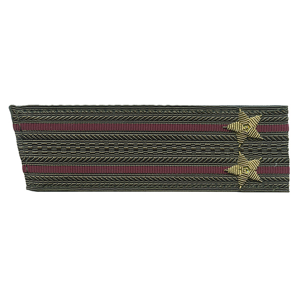 Погоны ВВ оливк. с 2 крапов. просв., вышит. канителью (подполковник) со скосом