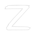 Наклейка Z (белая) 20х 20 см