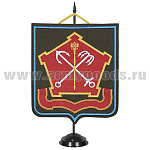 Вымпел вышит. на подставке Западный ВО (оливковый фон, голубой кант)