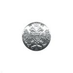Пуговица 22 мм мет. Орел без ободка "Царская" серебр.