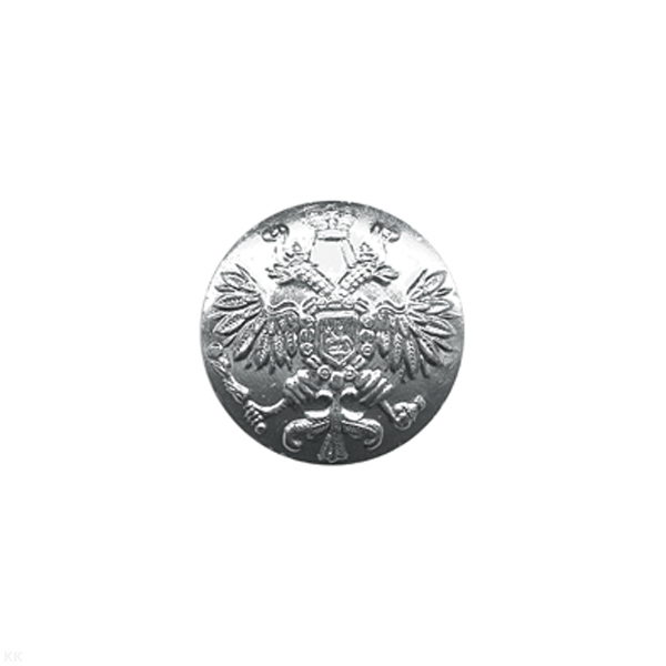 Пуговица 22 мм мет. Орел без ободка "Царская" серебр.
