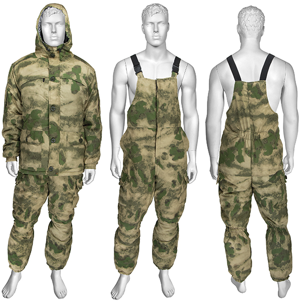 Костюм зим. серия "H&S" "мох" (A-TACS FG) (фольгированный подклад на куртке и полукомбинезоне)
