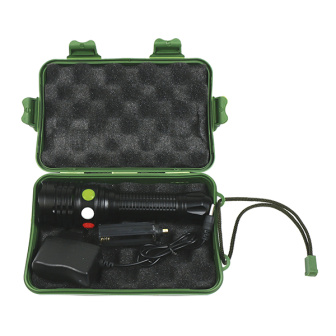 Фонарь тактический трехцветный High Power (в комплекте аккумулятор и сетевое зарядное устройство) в пластиковом кейсе