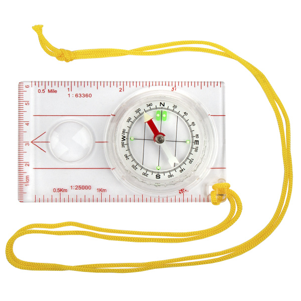 Компас жидк. с линейкой (10 см) и малой лупой, на шнурке (разновидности по наличию)