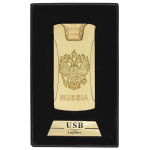 Зажигалка спиральная со шнуром USB RUSSIA/Россия (Герб РФ)