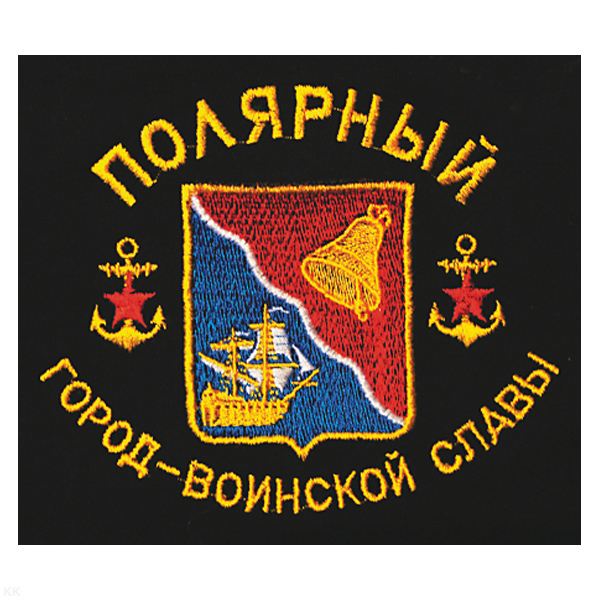 Футболка с вышивкой на груди Полярный  город воинской славы, черная