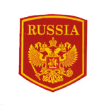 Шеврон пластизолевый Russia (5-уг. с гербом) красн.