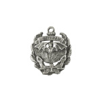 Значок мет. Ветеран военно-морской разведки (летуч. мышь на глобусе, с якорем, в венке) мал., на пимсе