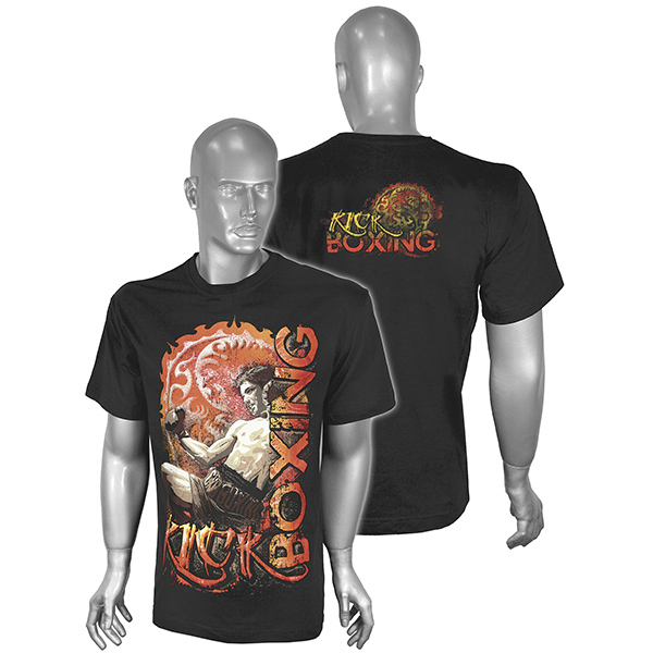 Футболка с рис краской Kickboxing (черная) (ЗВ)