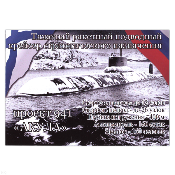 Магнит виниловый (гибкий) Проект 941 Акула