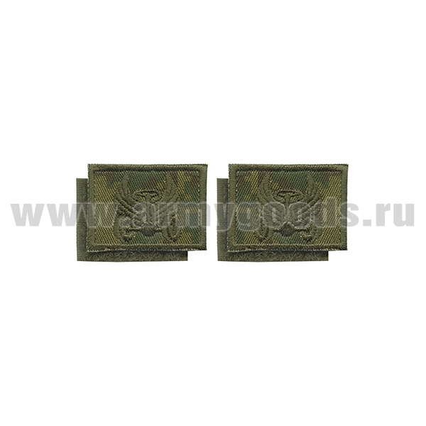 Нашивки вышит. Автомобильные войска (нов/обр, оливк.) петличные эмблемы на липучке (фон - "русская цифра")