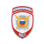 Шеврон вышит. Полиция МВД Охрана общественного порядка (белый) ст/обр