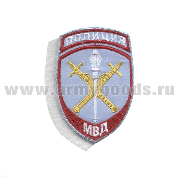 Шеврон вышит. Полиция МВД Начальник территориального органа (бледно-голубой) ст/обр на липучке
