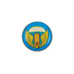 Значок мет. 242 УЦ ВДВ (мал., круглый, смола, на пимсе) эмблема нов/обр