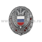 Значок мет. ФСО (овал, мельхиор, хол.эм.) на закрутке