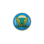 Значок мет. 38 отдельный полк связи ВДВ (мал., круглый, смола, на пимсе)
