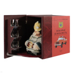 Фляга фарф. (0,5 л) + 3 стекл. рюмки в трехтомнике Пожарный