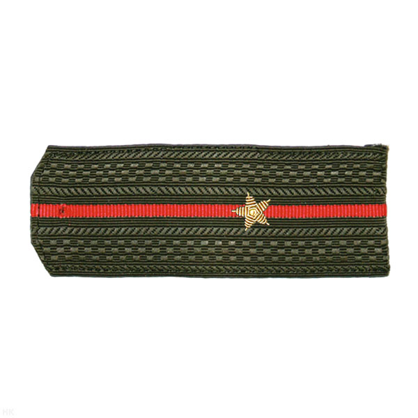 Погоны ОВ оливк. с 1 красн. просв., вышит. канителью (мл. лейтенант)