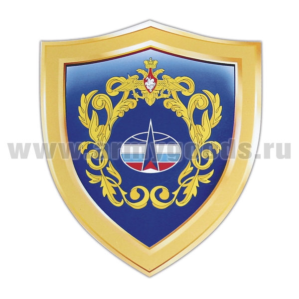 Наклейка в виде щита Космические войска