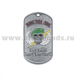 Жетон (нерж. ст., эмал.) Kill'em All (череп в зел. берете)