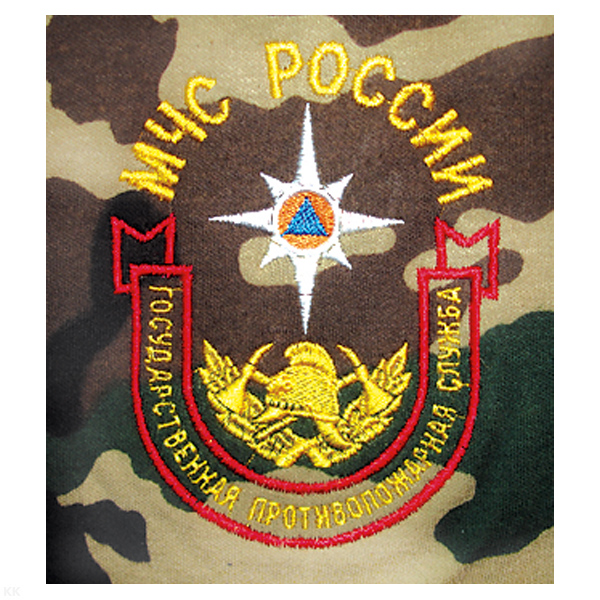 Футболка с вышивкой на груди ГПС МЧС России, зел. КМФ