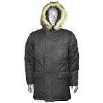 Кртк зим. Штабная черная ("таслан" 100% п/э / синтепон 400 гр/м2) р-ры с 44 по 60