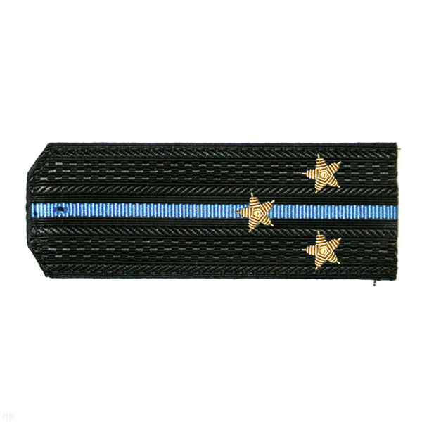 Погоны Авиации ВМФ черн. с 1 голуб. просв., вышит. канителью (ст. лейтенант)